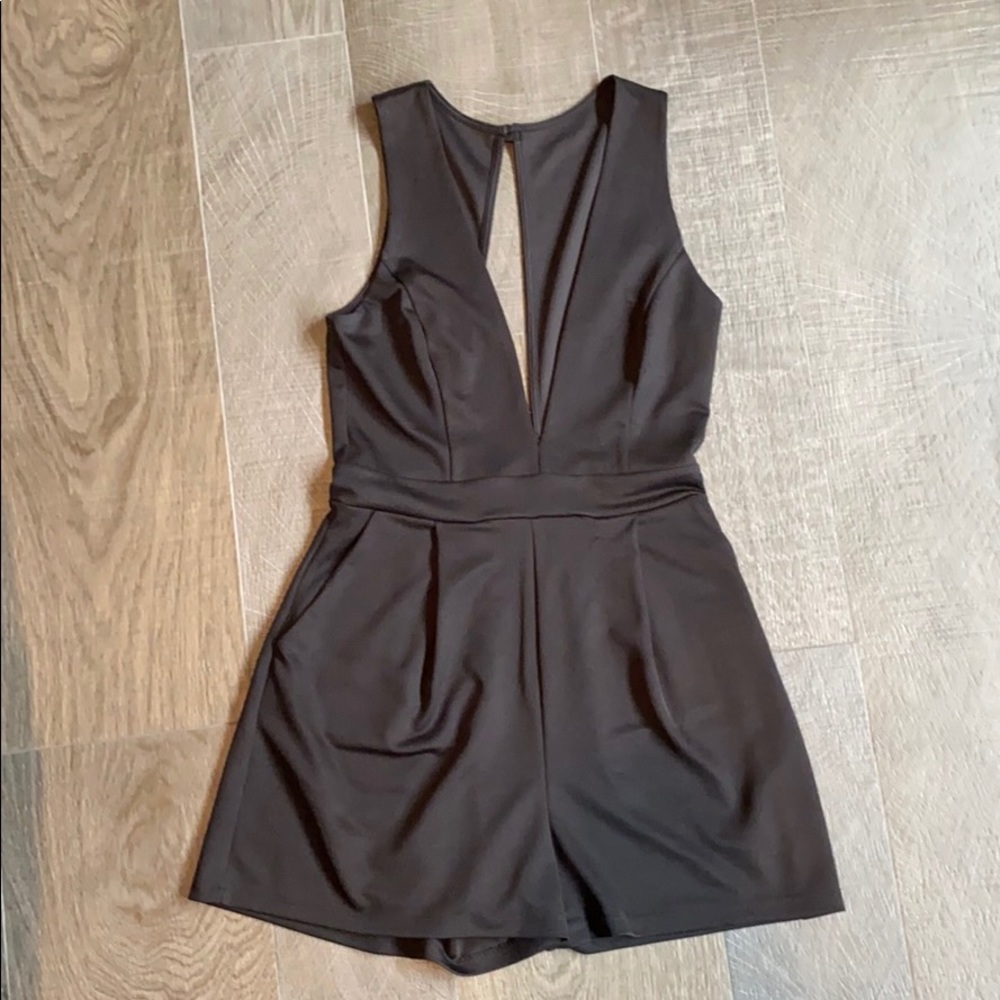 Plunging shorts romper